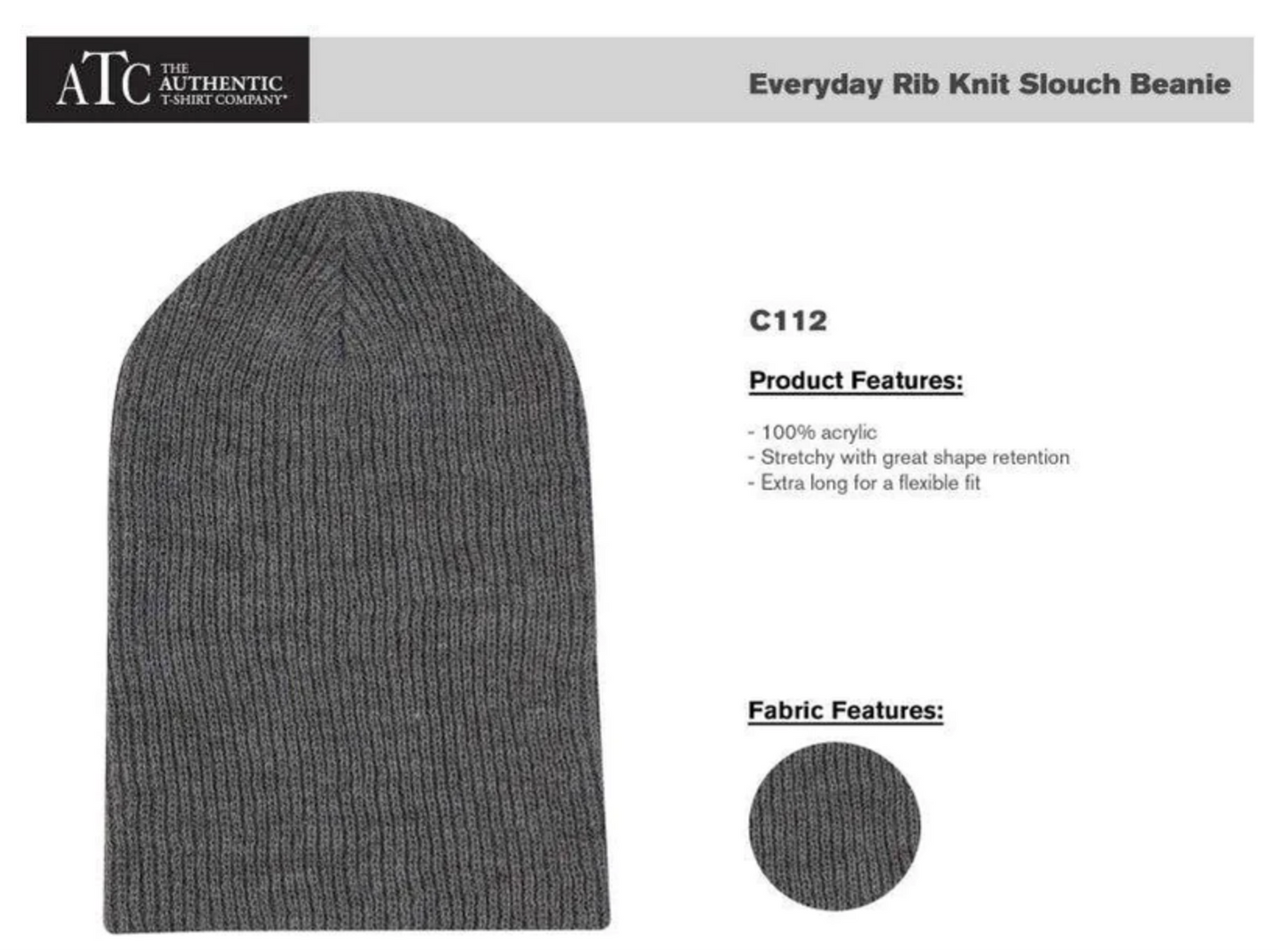 RUDE CREW WORKWEAR  SLOUCH BEANIE